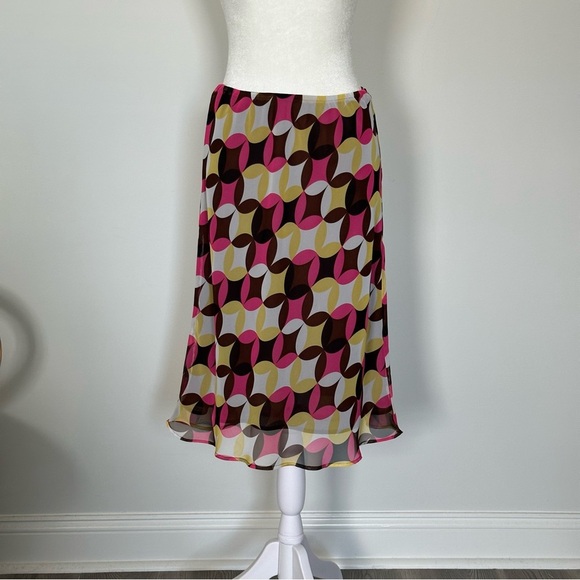 Y2K CATO Retro Geometric Print Midi Skirt – Vacation & Festival Outfit - Picture 5 of 6